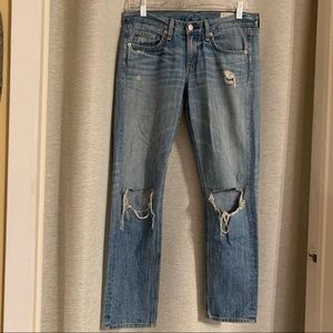 Rag & bone Boyfriend busted out knees jeans